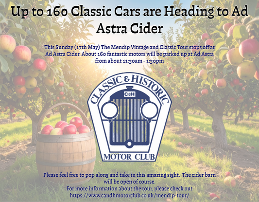 160 Classic and Vintage Cars at Ad Astra Cider 17th May 11:00am - 1:30pm